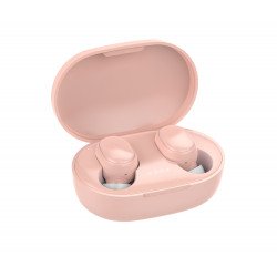 Bluetooth 5.0 True TWS Wireless Mini Earbuds Pods Buds Headset with Portable Charger A6S (Pink)